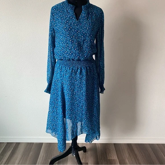 Time and Tru Blue A-line Long Sleeve Dress - Picture 1 of 12